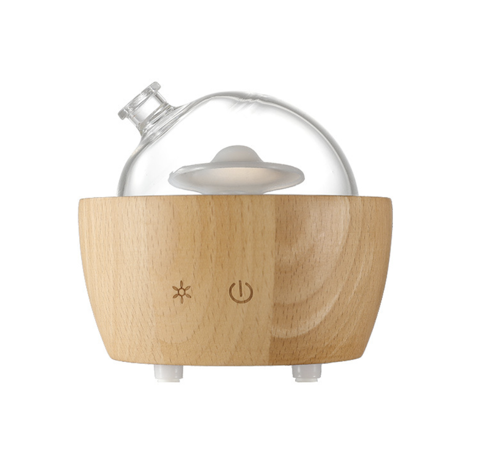 Wood Humidifier Glass Shade Housing Small Aroma Diffuser Beech Base ...